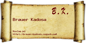 Brauer Kadosa névjegykártya